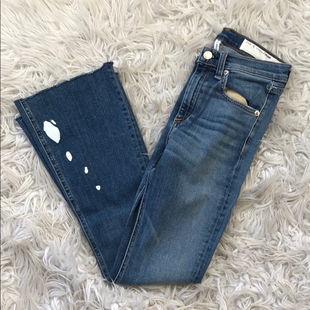 NEW • Rag & Bone • Crop Flare Jean Maybrook Blue - Picture 6 of 8